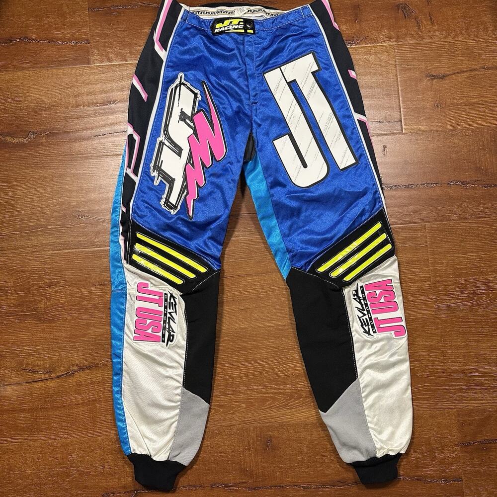 Vintage JT Racing Motocross Pants Mens 30x30 Blue Dirt Bike MXGP MX SX 90s